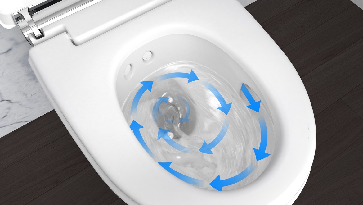 Geberit AquaClean TurboFlush plovimo technika