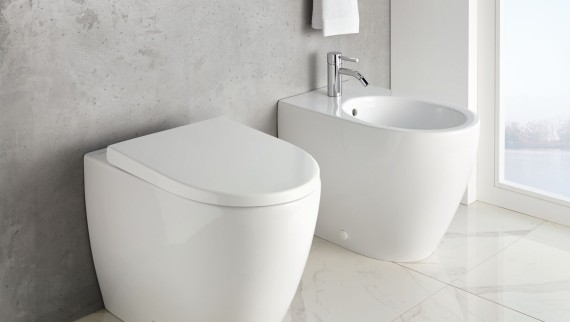 Geberit iCon WC puodo ir pastatomos bidė derinys