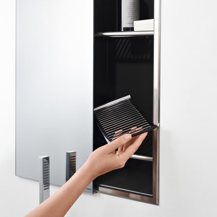 Umbros pilkos spalvos nišos lentynos Umbros pilkos spalvos nišos lentynos