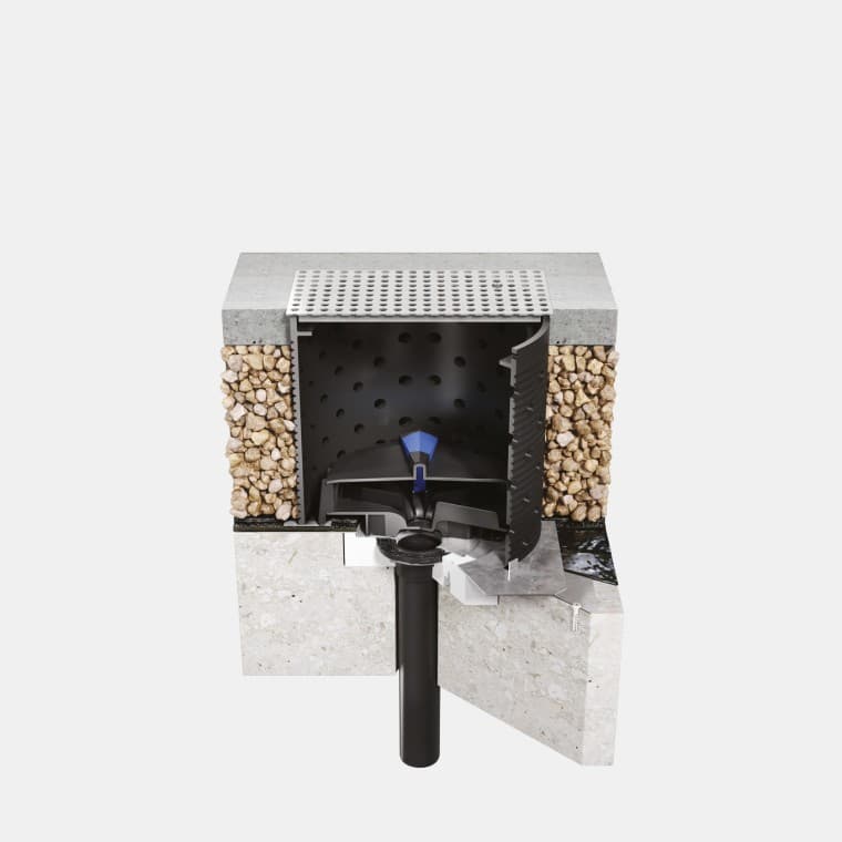 Šulinėlis eksploatuojamam stogui su bitumine stogo danga Šulinėlis eksploatuojamam stogui su bitumine stogo danga