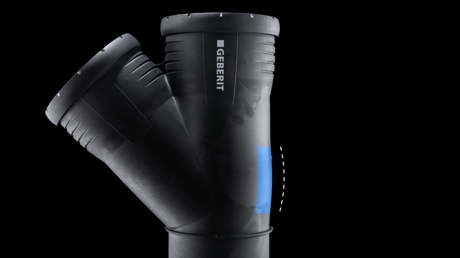 Geberit Silent-Pro drainage system: thicker walls at impact zones Geberit Silent-Pro drainage system: thicker walls at impact zones