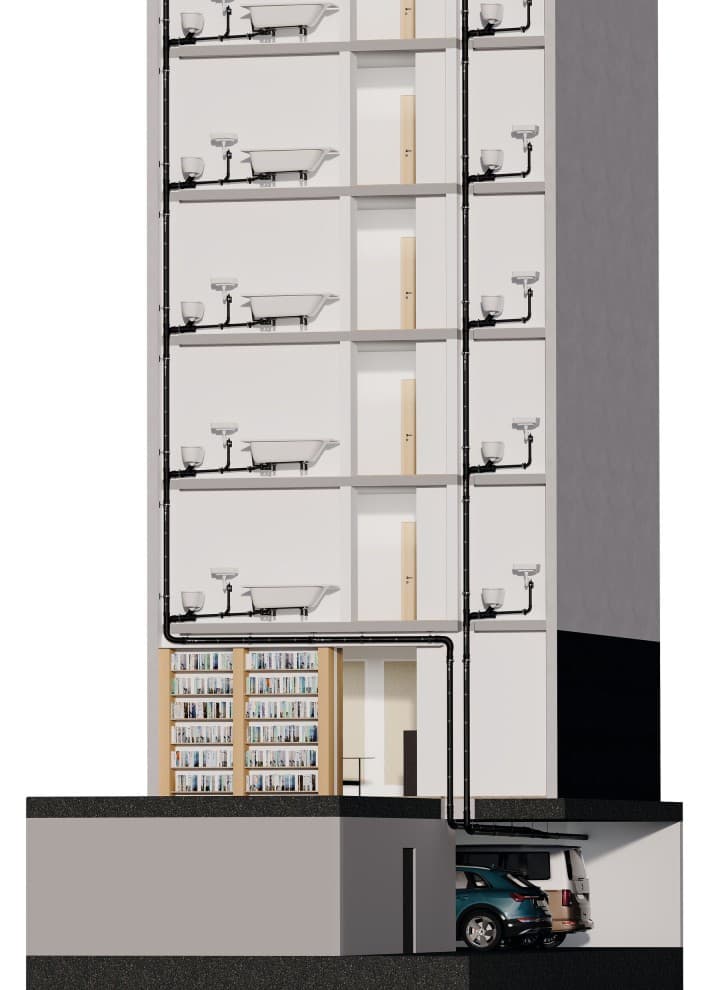 Geberit Silent-Pro SuperTube montavimas Geberit Silent-Pro SuperTube montavimas