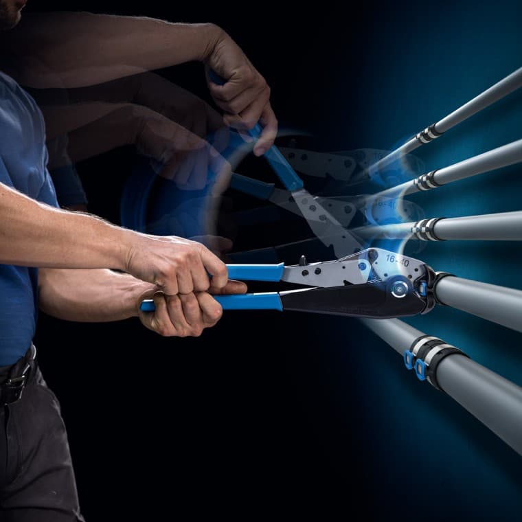 FlowFit reikia tik 2 presavimo replių, tinkančių visiems vamzdžių matmenims FlowFit reikia tik 2 presavimo replių, tinkančių visiems vamzdžių matmenims